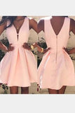 Fashion V Neck Sleeveless Mini Short Homecoming Dress, BTW132
