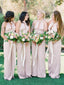 Light Pink Satin Chiffon Halter Jumpsuit Bridesmaid Dresses, WG20