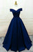 Simple Burgundy Off The Shoulder A Line Floor Length Long Prom Dresses ,MD368