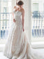 Sweetheart Strapless Gorgeous Ivory Lace Sequin Long Wedding Dresses,WD0078