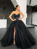 Charming Sweetheart A-line Tulle Evening Party Prom Dresses,PD0158