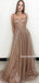 Charming Spaghetti Strap Aline Tulle Long Prom Dresses.SW1154