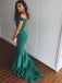 Unique Off The Shoulder Sweep Trailing Long Mermaid Prom Dresses, MD405