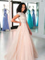 Gorgeous Beading Pink Tulle Sequin Long Prom Gown Dresses. DB1038