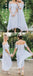 Elegant Lace Top Off The Shoulder High-Low Ankle Length Bridesmaid Dresses, BW0617