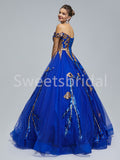 Elegant Off shoulder Sleeveless A-line Prom Dresses, SW1493