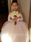 BeautifuI Off shoulder Long sleeve A Line Flower Girl Dresses, FGS0041