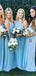 Mismatched Pretty A Line Chiffon Floor Length Long Bridesmaid Dresses, SW1086