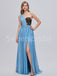 Sexy One shoulder Side slit A-line Prom Dresses, SW1492