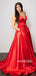 Sexy Spaghetti Strap A-line Satin Long Prom Dresses.SW1202