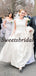 Pretty Round Neck A-line Lace Satin Sleeveless Long Wedding Dresses Evening Dresses, WD1131