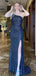 Sexy One-shoulder Mermaid Side Slit Long Prom Dresses.SW1199