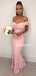 Charming Off-shoulder Mermaid Long Bridesmaid Dresses,SWE1264
