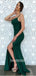 Spaghetti Strap Mermaid Open Back Side Slit Long Prom Dresses.SW1241