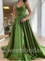 Elegant Sweetheart Spaghetti straps Side slit A-line Prom Dresses, SW1533