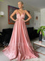 Elegant V-neck Spaghetti straps A-line Simple Prom Dresses ,SW1301