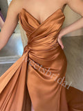 Elegant V-neck Sleeveless Side slit Sheath Prom Dresses,SWW1730