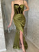 Elegant Spaghetti straps Side slit Sheath Prom Dresses,SW1758