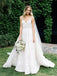 Sexy V-neck Spaghetti straps A-line Lace applique Wedding Dresses,DB0308