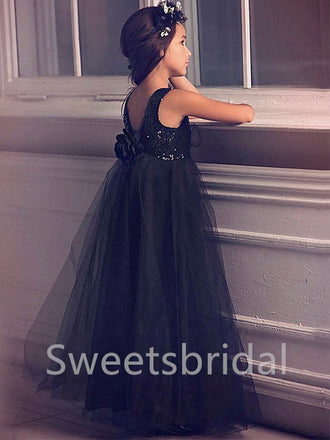 BeautifuI Scoop Sleeveless A Line Flower Girl Dresses,FGS0045