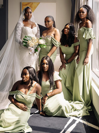 Mismatched Off-shoulder Sweetheart Mermaid Elegant Simple Pretty Long Bridesmaid Dresses,SWE1319