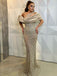 Sparkly One-shoulder Mermaid Seuin Beading Charming Prom Dresses.SW1282