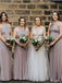 Simple Halter Sleeveless Chiffon Floor-length Long Bridesmaid Dresses,SWE1194