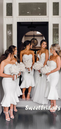 Mermaid Simple Sweetheart Sleeveless Short Bridesmaid Dresses,SWE1195