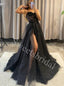 Elegant Sweetheart Spaghetti straps Side slit A-line Prom Dresses,SWW1752
