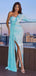 Mermaid One-shoulder Side Slit Simple Long Prom Dresses Online.SW1259