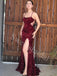 Sexy Spaghetti straps Side slit Mermaid Prom Dresses,SW1739