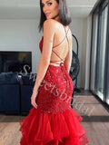 Sexy Halter Square Sleeveless Mermaid Prom Dresses,SWW1762