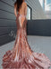 Sexy Spaghetti straps V-neck Mermaid Prom Dresses,SWW1761