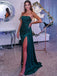 Simple Straight Mermaid Side Slit Soft Satin Long Prom Dresses.SW1254