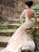 Elegant V-neck Long sleeves Mermaid Lace applique Wedding Dresses,DB0293