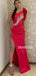 Elegant One-shoudler Mermaid Side Slit Long Prom Dresses.SW1286