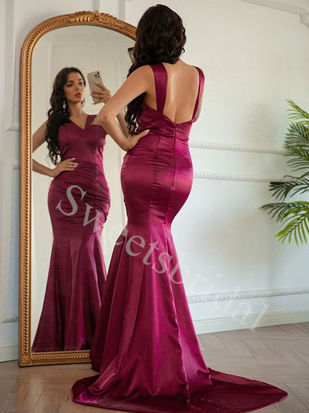 Elegant Sweetheart Sleeveless Mermaid Prom Dresses,SW1764