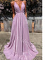 Sexy V-neck Sleeveless A-line Prom Dresses,SW1846