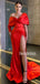 Charming One-shoudler Mermaid Red Side Slit Long Prom Dresses.SW1287