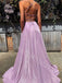Sexy V-neck Sleeveless A-line Prom Dresses,SW1846
