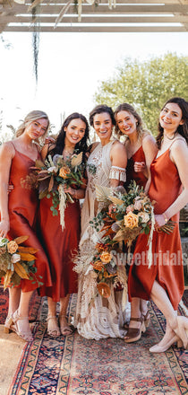 Spaghetti Straps V-neck Simple Short Bridesmaid Dresses,SWE1255