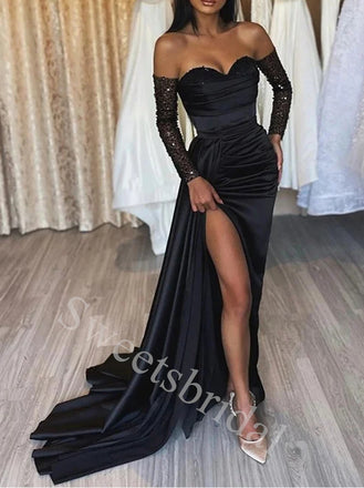 Sexy Sweetheart Side slit Sheath Prom Dresses,SW1880