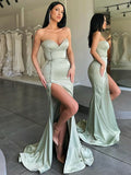 Sexy Sweetheart Mermaid Side Slit Long Prom Dresses.SW1235