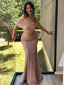 Popular One-shoulder Mermaid Sequin Gold Long Prom Dresses Online.SW1264