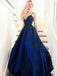 Sexy V-neck Spaghetti Strap A-line Tulle Lace Long Prom Dresses.SW1181