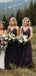 Elegant Spaghetti Strap Chiffon A-line Long Bridesmaid Dresses, BW0616