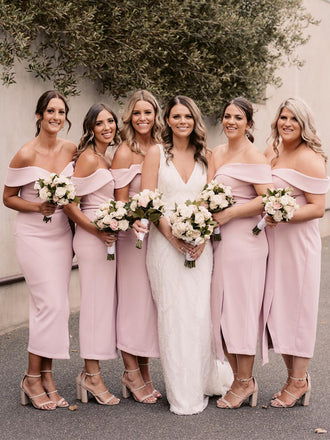 Charming Off-shoulder Sleeveless Mermaid Bridesmaid Dresses, SW1157