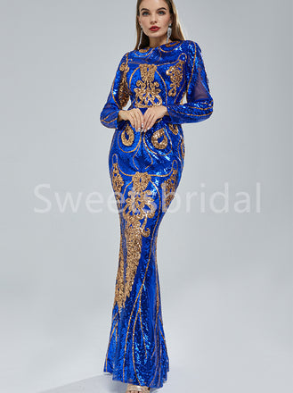 Elegant Long sleeves Strapless Prom Dresses, SW1486