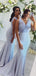 Mermaid V Neck Floor Length Cheap Long Bridesmaid Dresses, SW1045