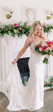 Sweetheart Mermaid Spaghetti Strap Lace Wedding Dresses,SW1166